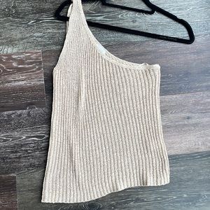 One shoulder Knit tank